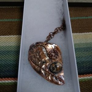 Copper/leopard jasper necklace